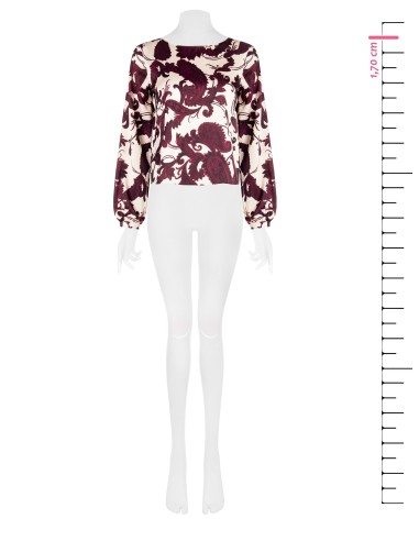 Blusa Ampla Em Cetim Motivo Barroco Rinascimento