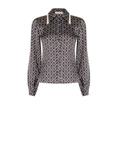 Camisa reta em cetim com motivo de corrente Rinascimento 2