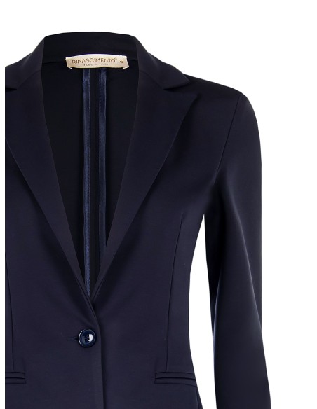 Blazer Entalhado Comprido em Mistura de Viscose Rinascimento