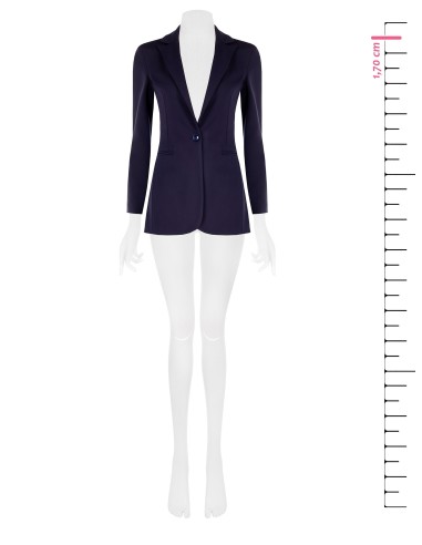 Blazer comprido entalhado em mistura de viscose Rinascimento