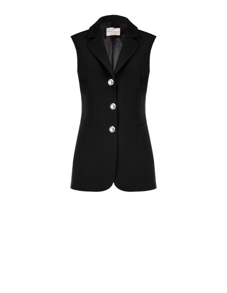 Blazer 3 em 1 em tecido técnico transformável em bolero e colete Rinascimento