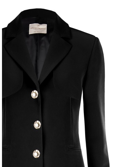 Blazer 3 em 1 em tecido técnico transformável em bolero e colete Rinascimento