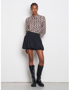 Minissaia balão em mistura de viscose Rinascimento