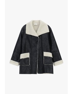 Casaco com forro efeito pele e botões Dixie 2