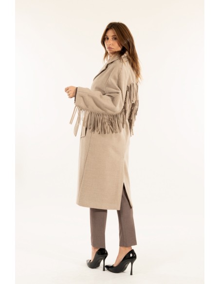Casaco Longo com Franjas Kontatto