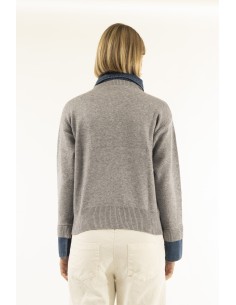 Camisola com painéis em denim Kontatto 2