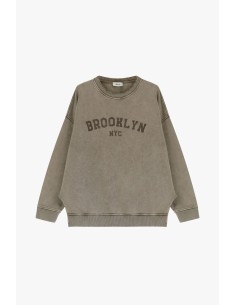 Camisola Gola Redonda Estampa Brooklyn NYC Oversize Dixie 2