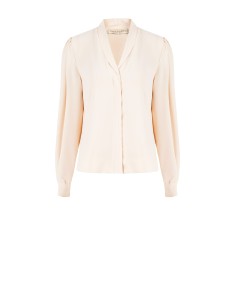 Blusa em cetim opaco com decote em V e botões escondidos Rinascimento
