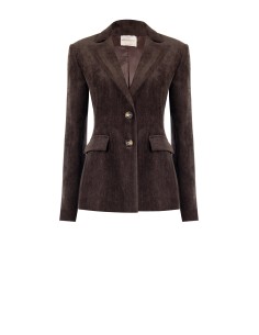 Blazer cintado em veludo texturado Rinascimento 2