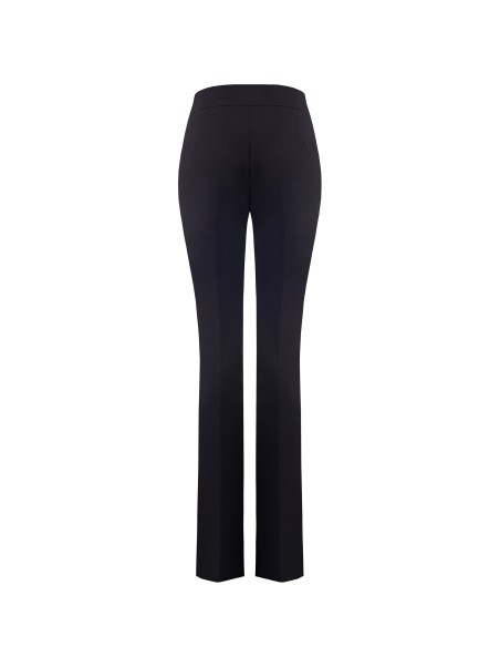 Macacão Palazzo em Scuba Crepe com Detalhe de Joia no Decote Rinascimento