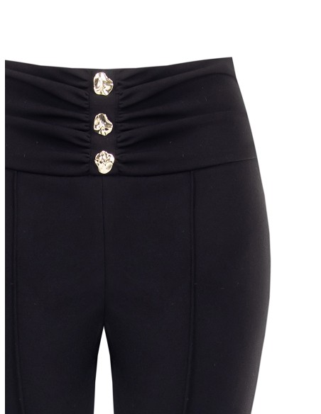 Macacão Palazzo em Scuba Crepe com Detalhe de Jóia no Decote Rinascimento