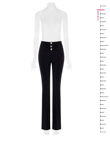 Macacão palazzo inteiro em scuba crepe com detalhe de joia no decote Rinascimento