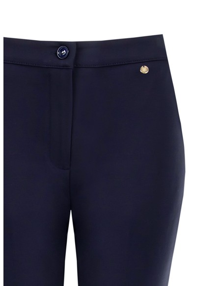 Calças Retas Elásticas com Bolsos Rinascimento