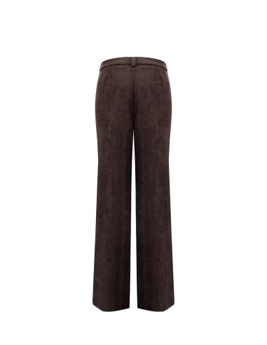 Calças palazzo em veludo cotelê com bolsos Rinascimento