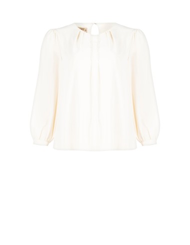 Blusa Curvy ampla em cetim opaco com detalhe de pérolas Rinascimento Curvy