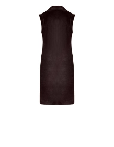 Casaco longo sem mangas e em camurça reversível em pelo sintético Rinascimento