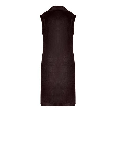 Casaco longo sem mangas e em camurça reversível em pelo sintético Rinascimento