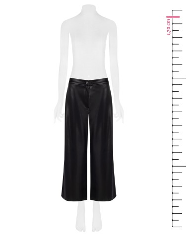 Calças cropped em pele sintética com bolsos Rinascimento