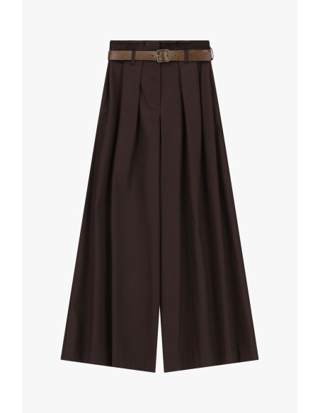 Calças Palazzo Com Pregas E Cinto Dixie