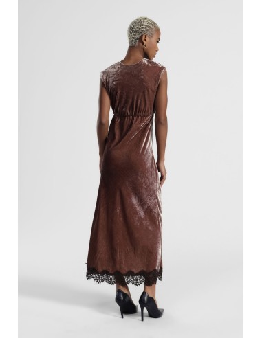 Vestido longo sem mangas com inserções em renda Dixie