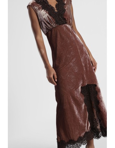 Vestido longo sem mangas com pormenores em renda Dixie