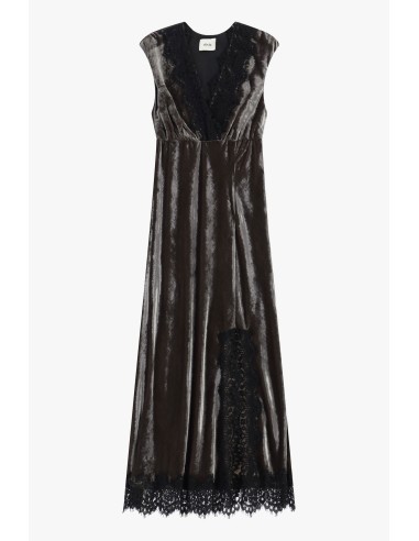 Vestido longo sem mangas com inserções em renda Dixie