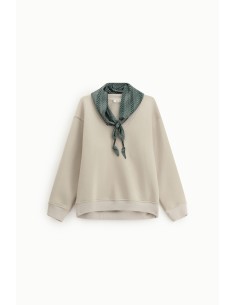 Sweatshirt de corte regular com decote em V e lenço Dixie