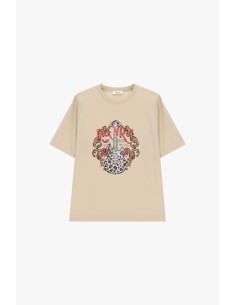 T-shirt de manga curta com estampa de guitarra e inscrição Dixie 2