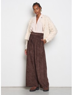 Camisola Cardigan em Ponto Bouclé com Botão Logótipo Rinascimento