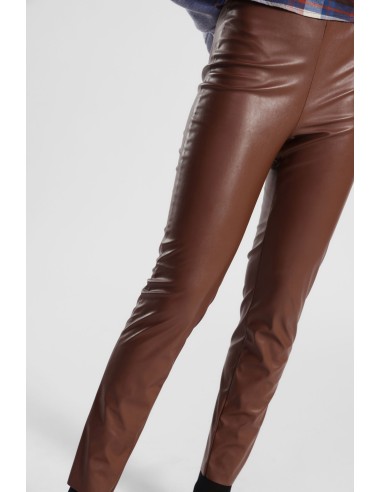 Calças Skinny Fit Cintura Alta Efeito Pele Dixie