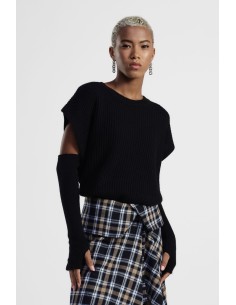 Camisola de Gola Redonda com Mangas Cut-Out Dixie