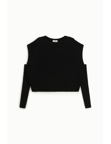 Camisola de Gola Redonda com Mangas Recortadas Dixie