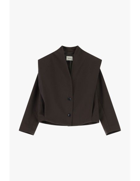 Blazer Curto Ombros Estruturados Fecho de Dois Botões Dixie