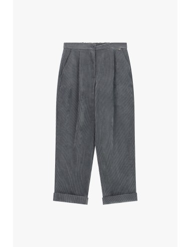 Calças Palazzo Cintura Alta com Pences e Vira Dixie