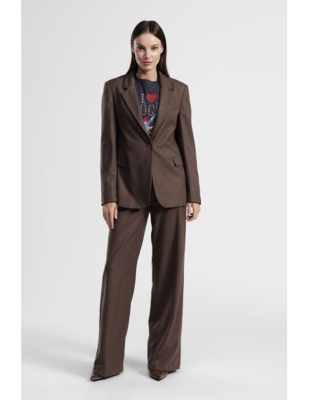 Calças Palazzo de Perna Larga com Bolsos Laterais Dixie