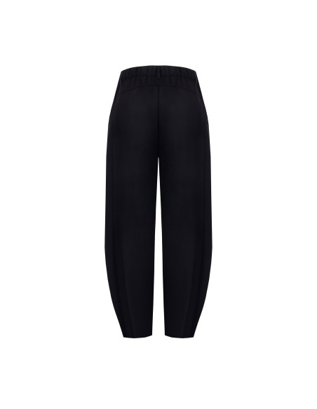 Calças Palazzo Cropped em mistura de viscose com elástico atrás Rinascimento