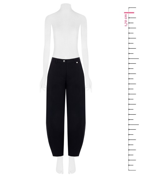 Calças palazzo cropped em mistura de viscose com elástico na parte de trás Rinascimento