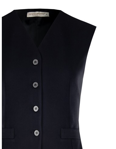 Colete longo com laços atrás em mistura de viscose Rinascimento