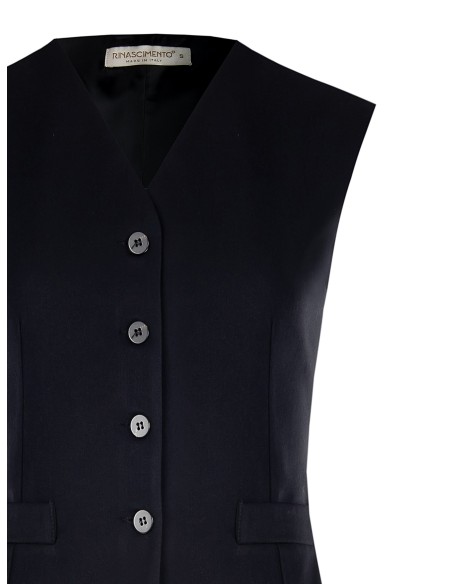 Colete longo com laços atrás em mistura de viscose Rinascimento