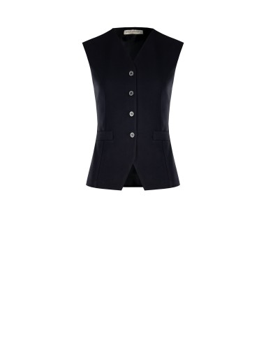 Colete longo com cordões nas costas em mistura de viscose Rinascimento