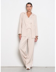 Blazer aberto coberto de micro strass Rinascimento