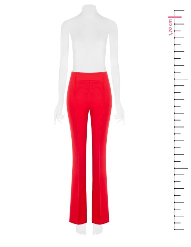 Calças boca-de-sino em crepe pesado com fecho lateral Rinascimento