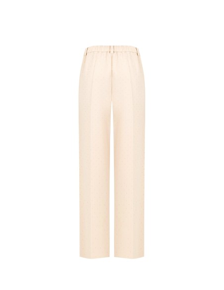 Calças palazzo cobertas de mini-strass com elástico atrás Rinascimento