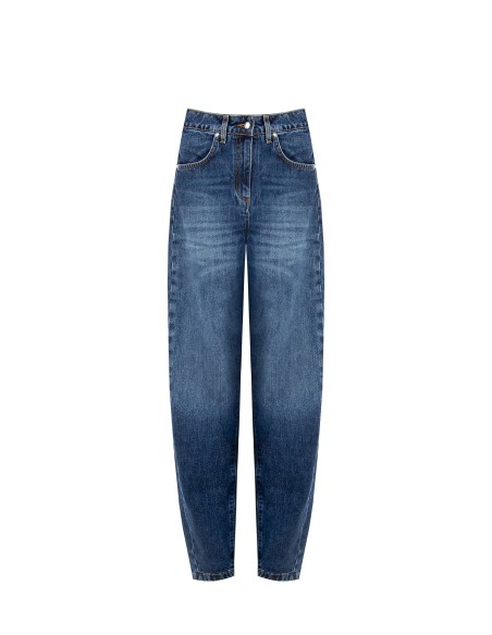 Jeans Balloon Efeito Desgastado Rinascimento