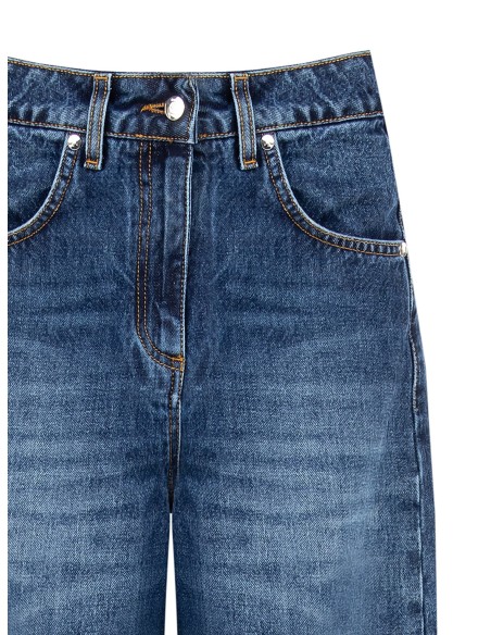 Jeans balão efeito desgastado Rinascimento