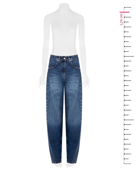 Jeans balão efeito gasto Rinascimento