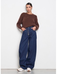 Jeans Wide Leg Com Pinças Rinascimento