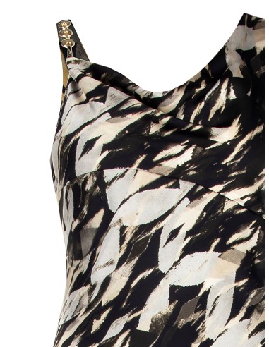 Vestido Longo em Cetim com Detalhe de Corrente Rinascimento