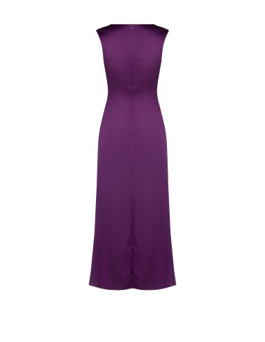 Vestido Longo Assimétrico Transpassado Em Cetim Rinascimento