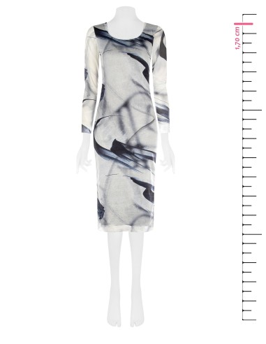 Vestido Midi Tubinho em Malha Brilhante Rinascimento